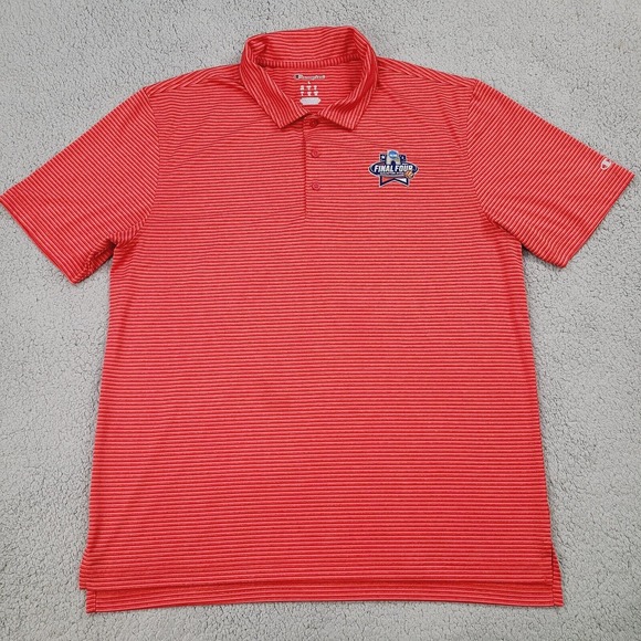 NCAA Final Four 2016 Houston‎ Polo Shirt Mens Large Red Striped Champion - Picture 1 of 14